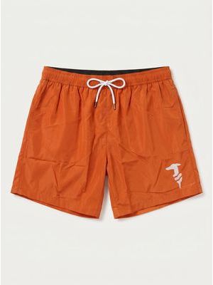 1. Solid color swimwear with side logo Orange
