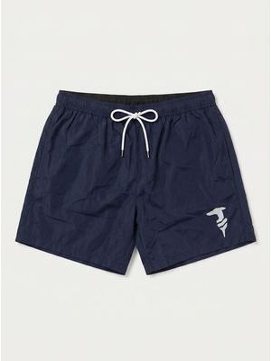 1. Solid color swimwear with side logo Blue