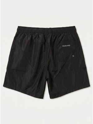 2. Solid color swimwear with side logo Black