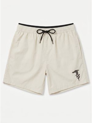 1. Solid color swimwear with side logo Cream