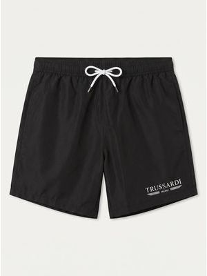 1. Solid color swimwear with side logo Black