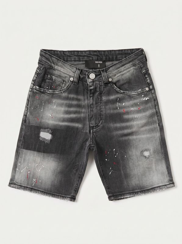 Bermuda shorts with splashes Black Soldier