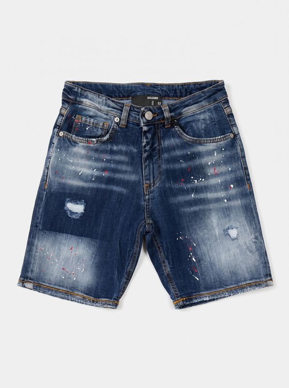 Bermuda shorts with splashes Jeans Soldier