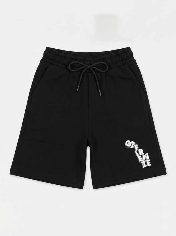 Solid color Bermuda shorts with side logo Black G2 Firenze