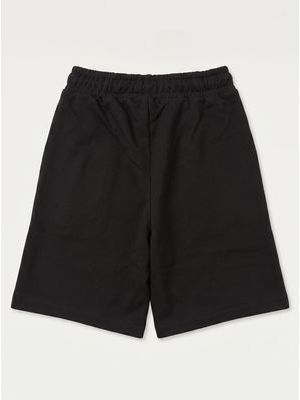 2. Solid color Bermuda shorts with side logo Black