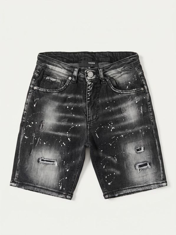 Bermuda shorts with splashes Black Soldier