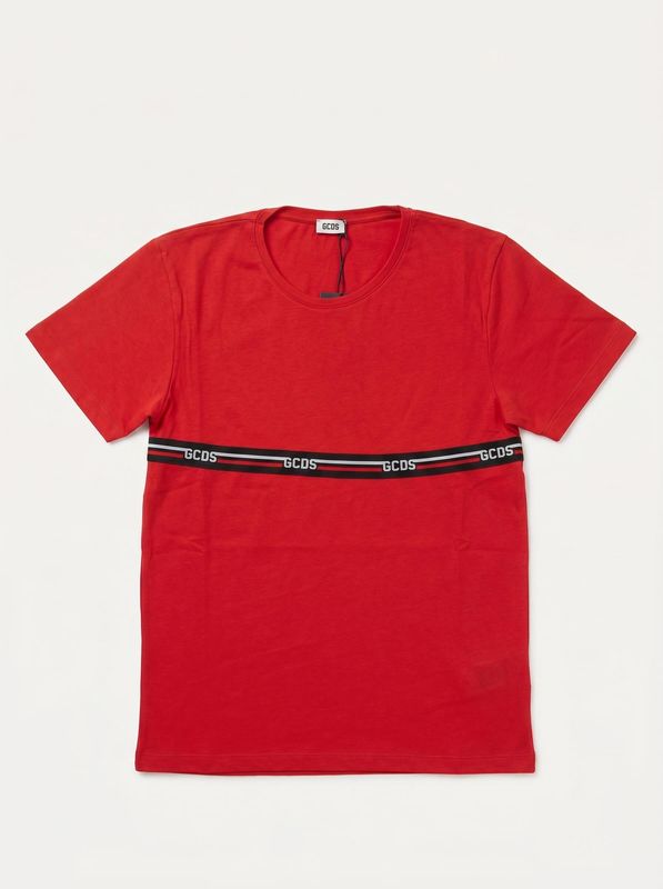 T-shirt with logo band Red GCDS