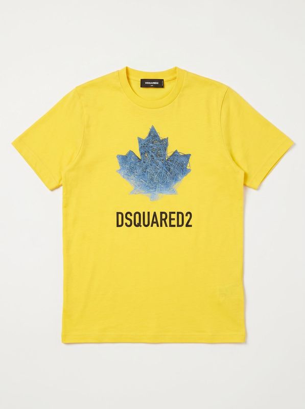 T-shirt logata Giallo Dsquared