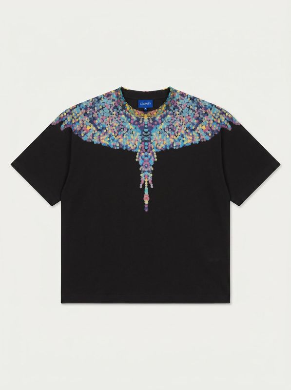 T-shirt crop Nero County of Milan
