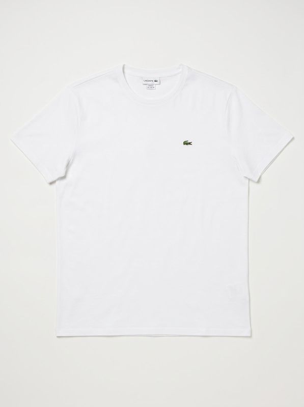 Solid color T-shirt with logo White Lacoste