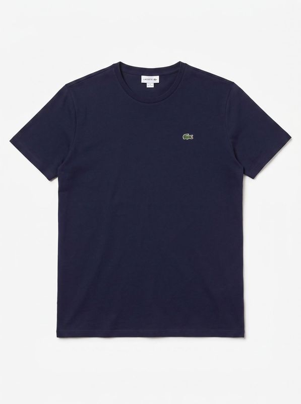 Solid color T-shirt with logo Blue Lacoste