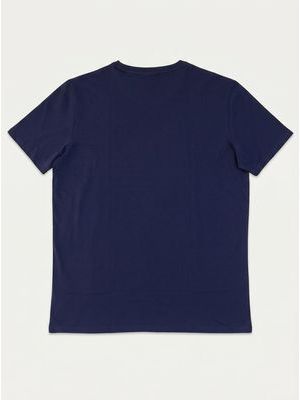 2. Solid color T-shirt with logo Blue