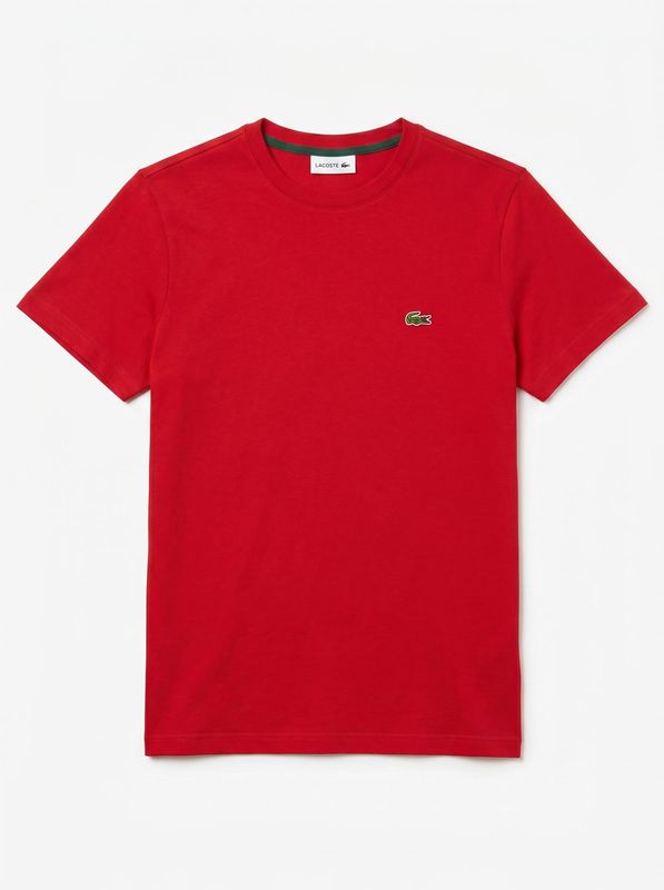 T-shirt logata Rosso Lacoste