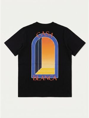 2. Plain T-shirt with print Black
