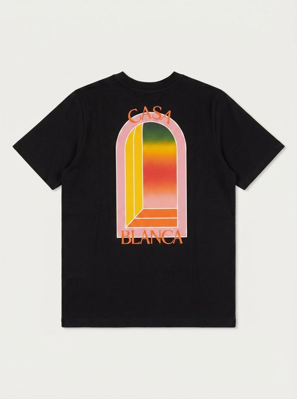 2. Plain T-shirt with print Black Casablanca ms24jts