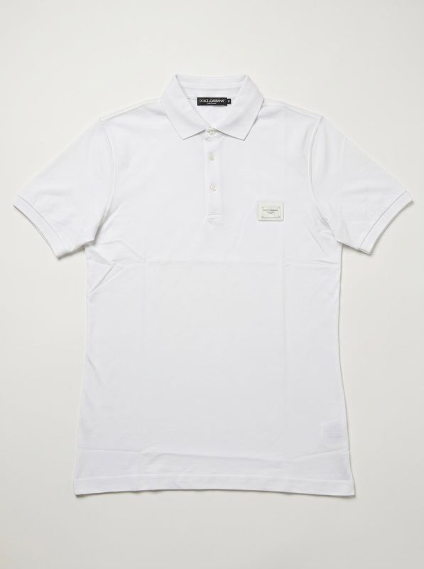 Polo tinta unita Bianco Dolce & Gabbana
