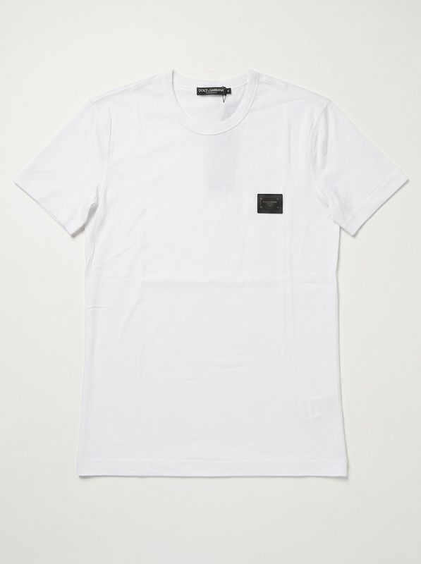 T-shirt tinta unita Bianco Dolce & Gabbana