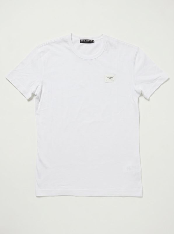 T-shirt tinta unita Bianco Dolce & Gabbana