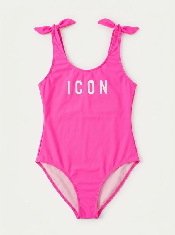 1. Logoed one-piece swimsuit Fuxia Fluo Icon igcs001265