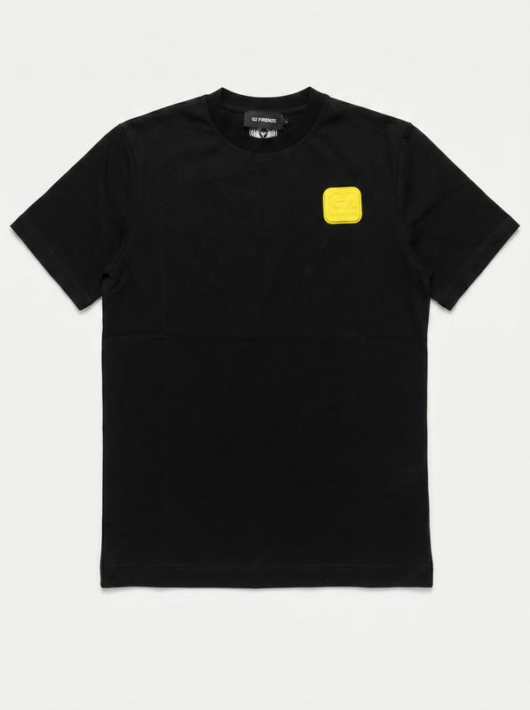 1. T-shirt logata Nero G2 Firenze yellow shirt
