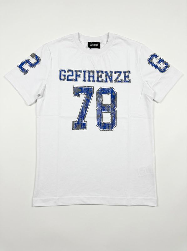 1. T-shirt logata Bianco G2 Firenze seventy height