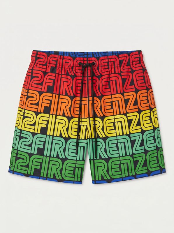 1. Costume logato Nero G2 Firenze rainbow/k