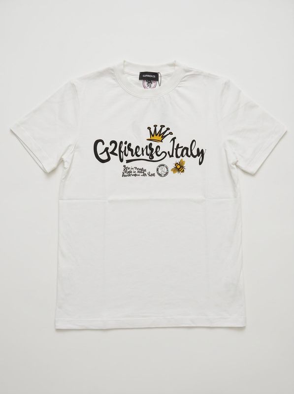 1. Logo T-shirt White G2 Firenze queen