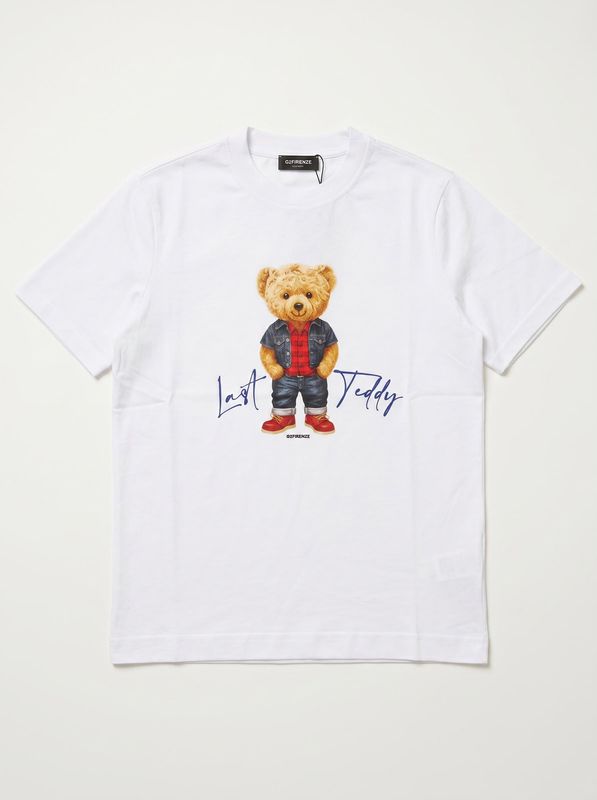 1. T-shirt logata Bianco G2 Firenze bear denim