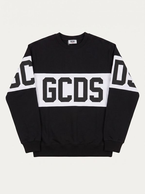 Felpa logata Nero-Bianco GCDS