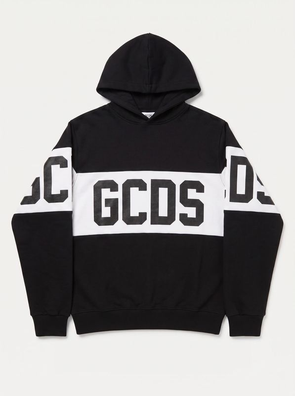 Felpa logata Nero-Bianco GCDS