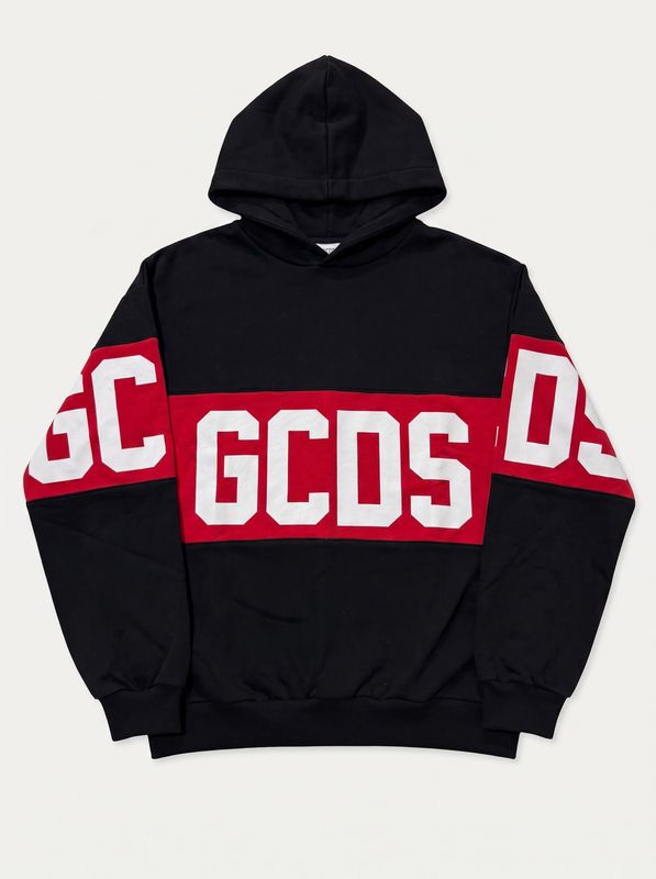 Felpa logata Nero-Rosso GCDS