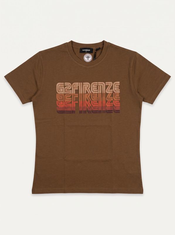 1. T-shirt logata Marrone G2 Firenze horizon