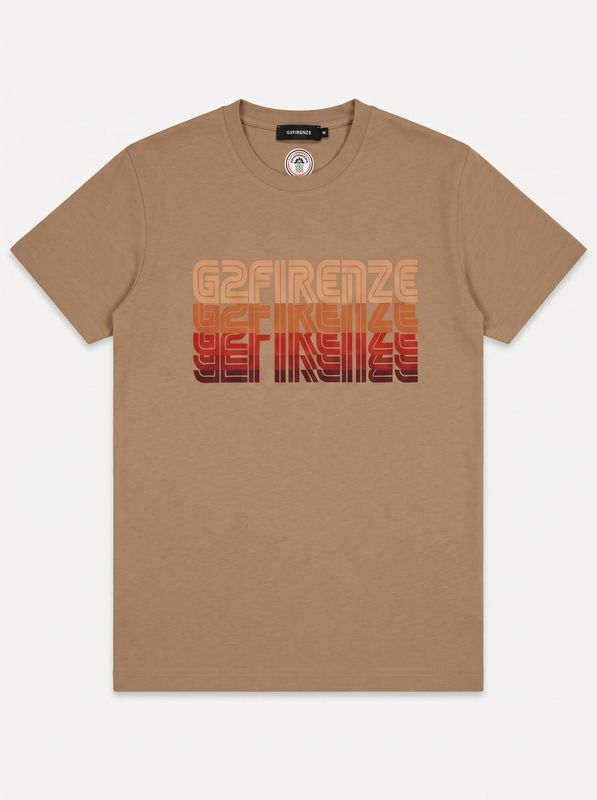 1. T-shirt logata Tortora G2 Firenze horizon