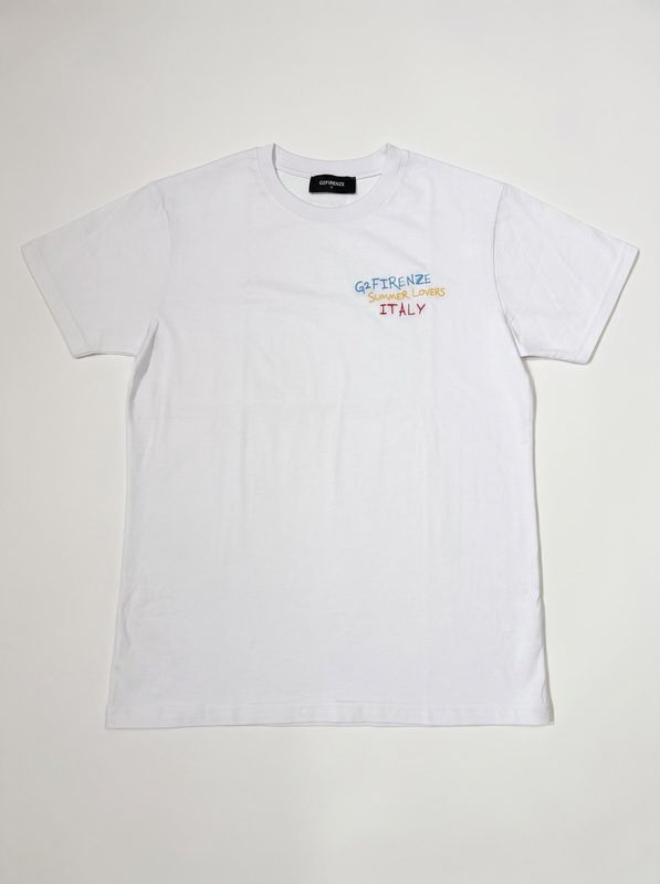 1. T-shirt logata Bianco G2 Firenze summer lovers