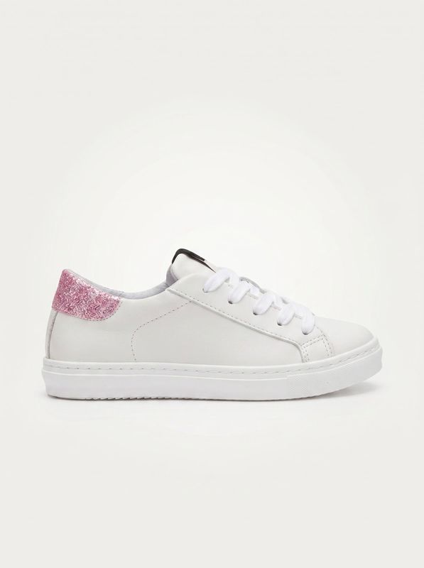2. Handcrafted sneakers with side logo White-Pink 2Star 2sb3414