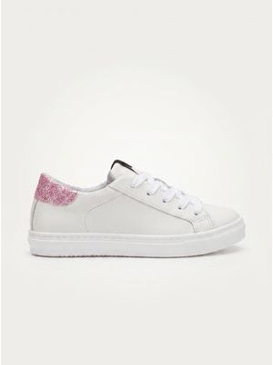 2. Handcrafted sneakers with side logo White-Pink