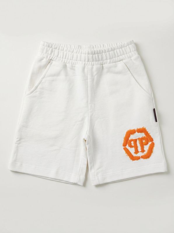 Bermuda logato Panna Philipp Plein