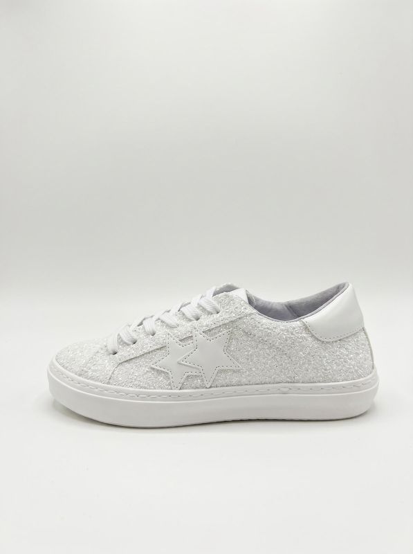 Sneakers artigianali con logo laterale Bianco 2Star