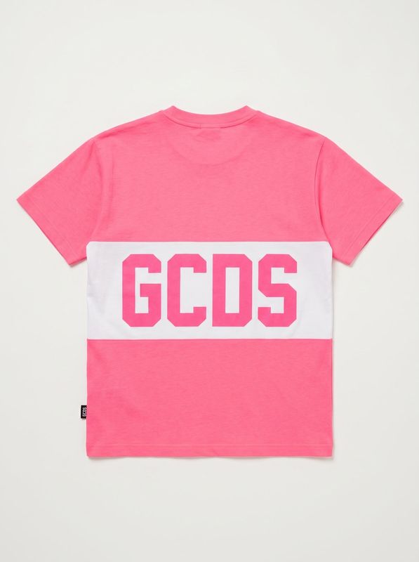 2. T-shirt with central logo Fuxia Fluo GCDS zoujqc585