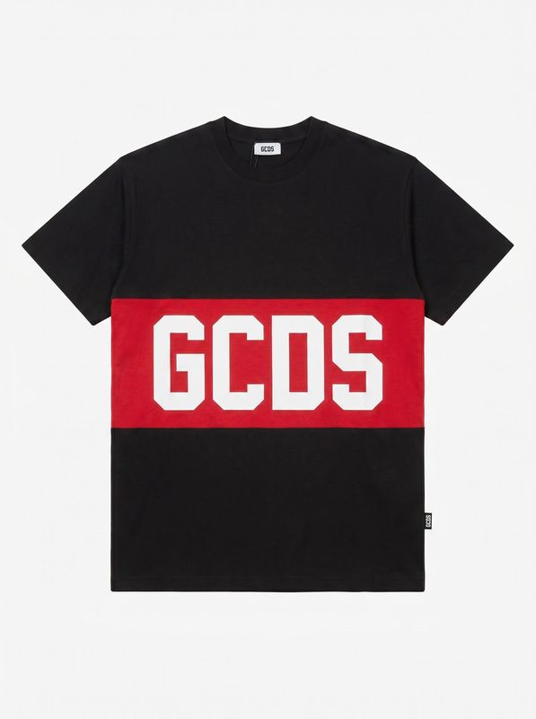 T-shirt with central logo Black GCDS