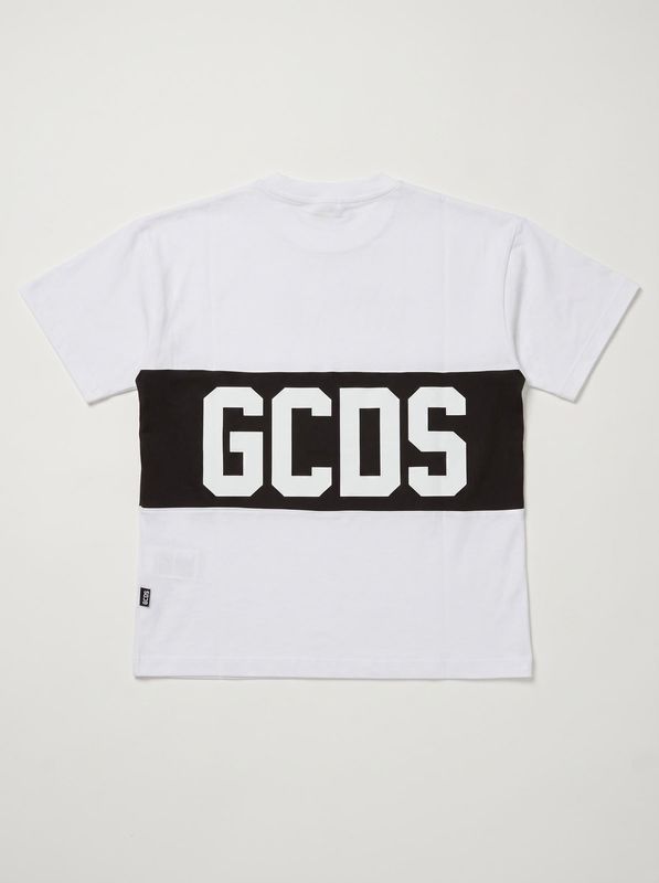 2. T-shirt con logo centrale Bianco-Nero GCDS zoujqc585