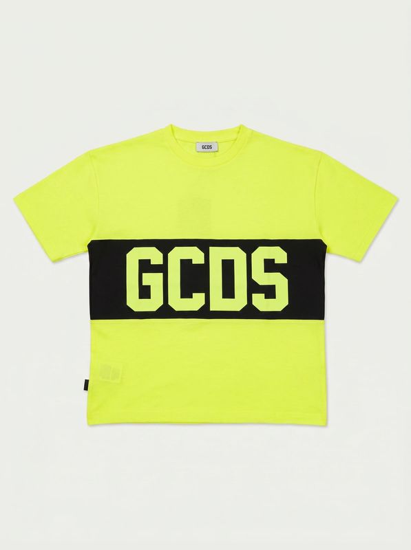 2. T-shirt con logo centrale Giallo Fluo GCDS zoujqc585