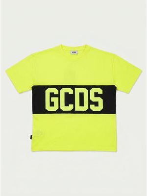 2. T-shirt con logo centrale Giallo Fluo
