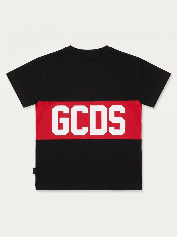 2. T-shirt mezza manica con logo centrale Nero GCDS zoukqc585