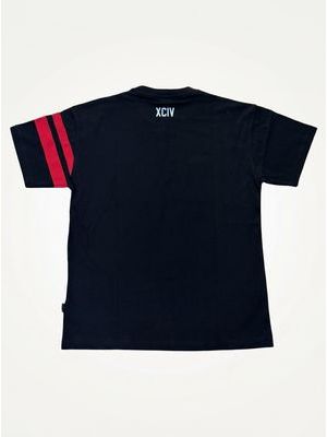 2. T-shirt mezza manica con logo centrale Nero