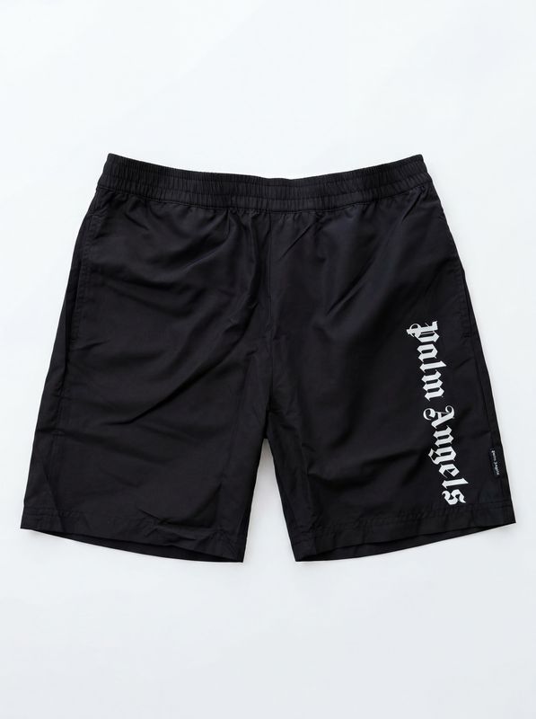 PALM ANGELS solid color swimwear with side logo Black Palm Angels