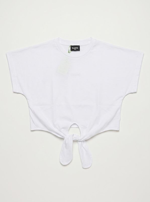 T-shirt crop Bianco Disclaimer