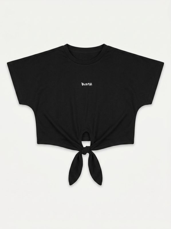 T-shirt crop Nero Disclaimer