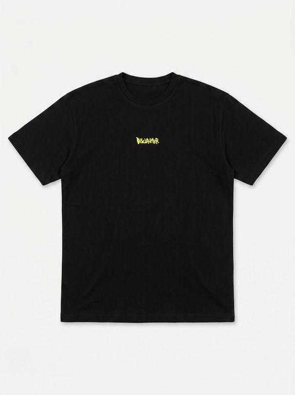 T-shirt tinta unica Nero-Lime Disclaimer