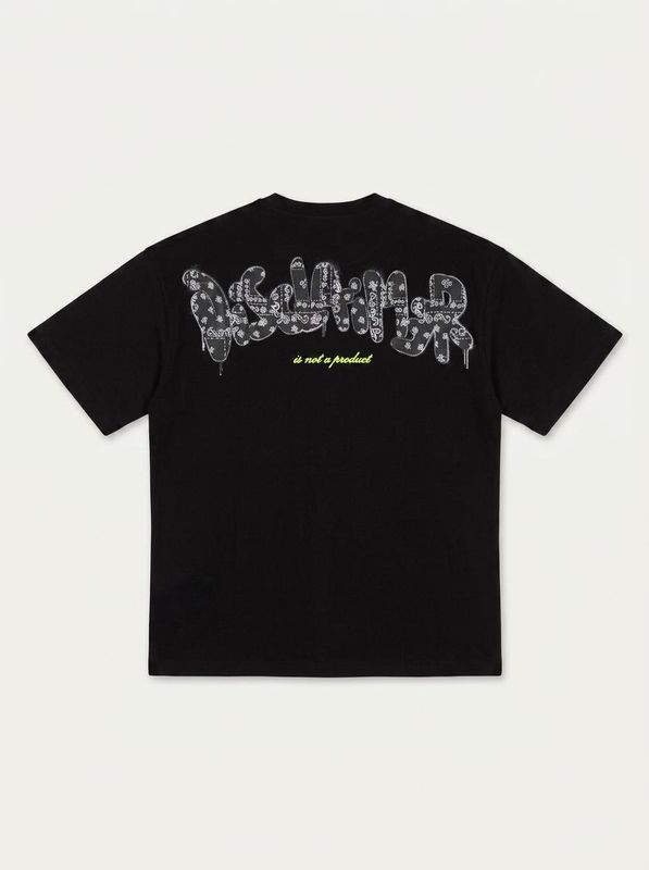 2. Plain T-shirt Black-Lime Disclaimer k58851